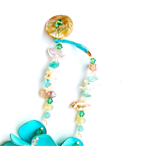 Handmade Mystical Mint Mermaid Statement Necklace - Picture 4 of 4